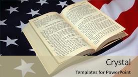  Presentation with bible - Colorful slide deck enhanced with bible and american flag backdrop and a soft green colored foreground