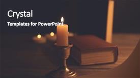  Presentation with candle - PPT theme having bible and burning candle background and a dark gray colored foreground