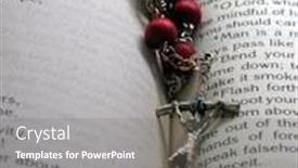 Presentation with crucifix - Cool new theme with christian seminary - bible and rosary focus backdrop and a gray colored foreground