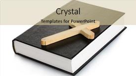  Presentation with bible - Amazing theme having bible and wooden cross isolated backdrop and a  colored foreground