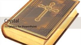  Presentation with bible - Audience pleasing theme consisting of bible book on a white backdrop and a coral colored foreground