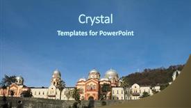  Presentation with new christian life - Colorful slide set enhanced with bible construction - christian monastery new athos backdrop and a  colored foreground