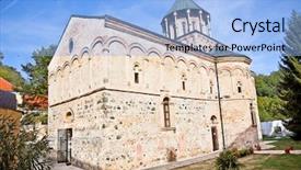  Presentation with journey to new heights - Theme having bible construction - new chopovo novo hopovo monastery background and a light blue colored foreground