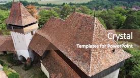  Presentation with transylvania - Cool new PPT theme with bible construction - viscri fortified church in transylvania backdrop and a  colored foreground