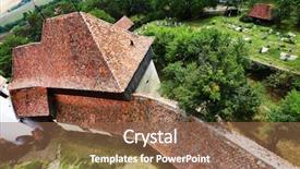  Presentation with church growth - Colorful presentation theme enhanced with bible construction - viscri fortified church in transylvania backdrop and a  colored foreground
