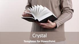  Presentation with open bible - Theme featuring bible flicking through the page background and a gray colored foreground