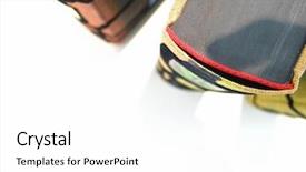  Presentation with bible view - Amazing PPT layouts having bible lessons - top view of the binding backdrop and a white colored foreground