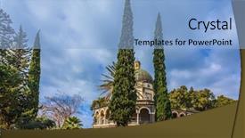  Presentation with catholic - Presentation design with bible isarel - catholic monastery and a small background and a light blue colored foreground