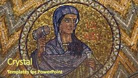  Presentation with mosaic - Slides featuring bible isarel - rachel mosaic jerusalem-the church background and a tawny brown colored foreground