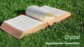  Presentation with spine - Colorful presentation theme enhanced with king james - bible laying on the grass backdrop and a tawny brown colored foreground