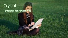  Presentation with farewell girl - PPT layouts featuring bible lessons - young brunette girl studying background and a tawny brown colored foreground