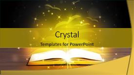  Presentation with golden light - Slides with bible light - open book with golden glow background and a gold colored foreground