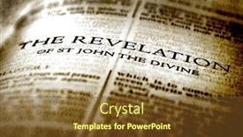  Presentation with revelations - Presentation design featuring bible-new-testament-christian-teachings background and a tawny brown colored foreground