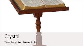  Presentation with bible quiz - Slides featuring bible on wooden stand isolated background and a light gray colored foreground