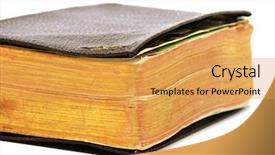  Presentation with ancient book - Slide set enhanced with bible story - ancient book isolated background and a yellow colored foreground