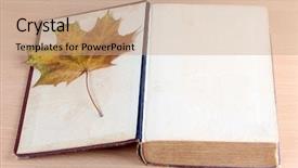 Presentation with maple leaf - Theme having bible story - photo of book and maple background and a coral colored foreground