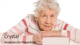  Presentation with elderly woman in nursing - Colorful presentation theme enhanced with bible study - elderly woman reads the book backdrop and a lemonade colored foreground