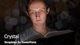  Presentation with child girl reading a book - Amazing PPT layouts having bible study - man reading book in darkness backdrop and a wine colored foreground