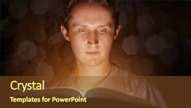  Presentation with child girl reading a book - PPT theme featuring bible study - man reading book background and a tawny brown colored foreground