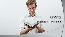  Presentation with adult coloring book - Cool new PPT theme with bible study - standing young adult man backdrop and a white colored foreground