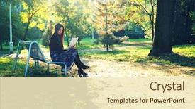  Presentation with group of three young girl - Colorful presentation theme enhanced with bible study - young brunette girl studying backdrop and a cream colored foreground