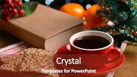  Presentation with coffee book - PPT layouts having bible tea - composition of book with cup background and a  colored foreground