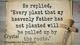  Presentation with plant roots - Slide deck with bible verses from matthew he background and a mint green colored foreground