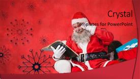  Presentation with reading bible - Colorful PPT theme enhanced with bible with sack of christmas backdrop and a red colored foreground