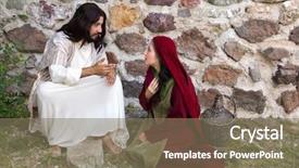  Presentation with biblical - Theme enhanced with biblical - repentant sinner woman asking background and a violet colored foreground