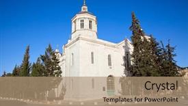  Presentation with biblical - Slide deck featuring biblical culture - russian church in jerusalem israel background and a  colored foreground