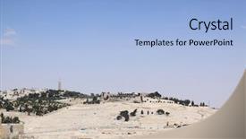  Presentation with jerusalem old city israel david - Presentation with biblical culture - view of mt olives jerusalem background and a light blue colored foreground