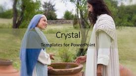  Presentation with biblical - Slides with biblical scene play background and a mint green colored foreground