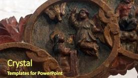  Presentation with biblical - Theme having biblical trust - annunciation mysteries of the rosary background and a tawny brown colored foreground