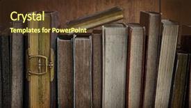  Presentation with 19th century - Beautiful PPT layouts featuring anitque books from the beginning of the 19th century backdrop and a tawny brown colored foreground