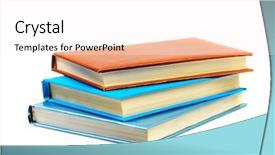  Presentation with 3d isolated t rex head - Amazing theme having heap of books isolated backdrop and a sky blue colored foreground