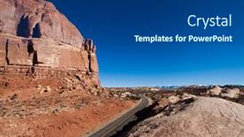  Presentation with area - Presentation theme featuring bicentennial highway at hite bridge in glen canyon national recreational area background and a ocean colored foreground
