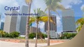  Presentation with miami - Beautiful PPT layouts featuring bicentennial park in miami backdrop and a light blue colored foreground