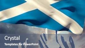  Presentation with blue orange - Cool new theme with bicolor background - hands up and thumbs raised backdrop and a ocean colored foreground