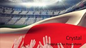  Presentation with air - Presentation theme featuring bicolor background - people raising hands background and a red colored foreground