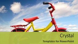  Presentation with bike - PPT theme consisting of kids bicycle - small children's bike background and a yellow colored foreground