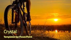  Presentation with active lifestyle - Presentation theme featuring bicycle active lifestyle concept free background and a wine colored foreground