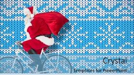  Presentation with vector - Presentation theme having bicycle against knitting christmas vector background and a light blue colored foreground