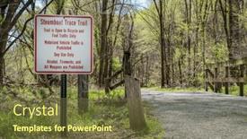  Presentation with bicycle trail - Theme featuring bicycle-and-foot-traffic background and a tawny brown colored foreground