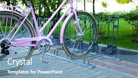  Presentation with place de henné dans la médecine traditionnelle - Audience pleasing presentation theme consisting of bicycle at parking place outside backdrop and a teal colored foreground