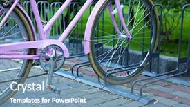  Presentation with place de henné dans la médecine traditionnelle - Colorful PPT theme enhanced with bicycle at parking place outside backdrop and a seafoam green colored foreground