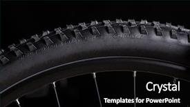  Presentation with mountain bike - Amazing PPT theme having bicycle chain - close-up of a mountain bike backdrop and a black colored foreground