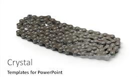  Presentation with chain - Colorful presentation theme enhanced with bicycle-chain-isolated-on-white backdrop and a white colored foreground