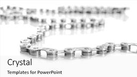  Presentation with chain - Beautiful slide deck featuring bicycle chain on white background backdrop and a  colored foreground