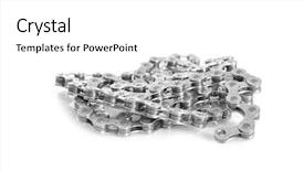  Presentation with supply chain integration - Presentation design featuring bicycle chain on white background background and a  colored foreground