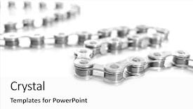  Presentation with bicycle - Presentation theme enhanced with bicycle chain on white background background and a white colored foreground